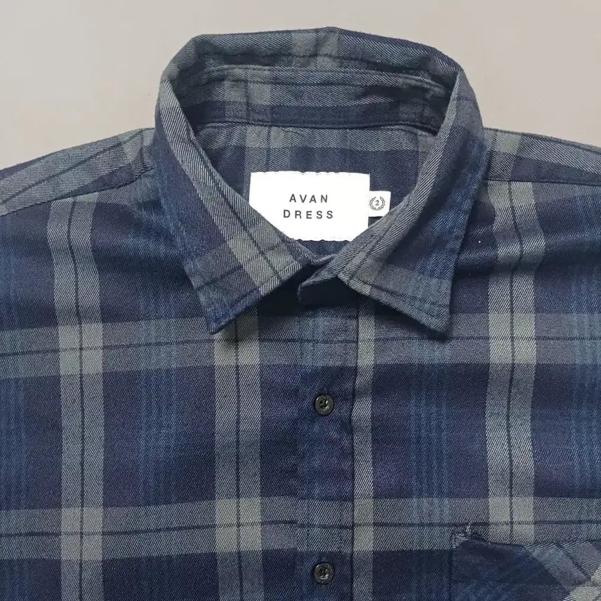 [BUNJANG] UrbanDress Austin Check Shirt Navy Oversized Fit / [프리] 어반드레스 어스틴 체크 셔츠 네이비 오버핏