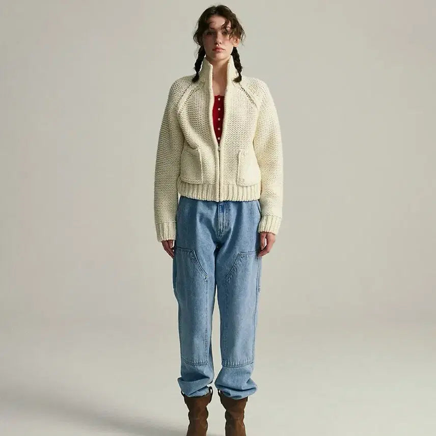[BUNJANG] The Barnet Soap Zip-Up Knit Ivory / 더바넷 Soap Zip-Up Knit 아이보리