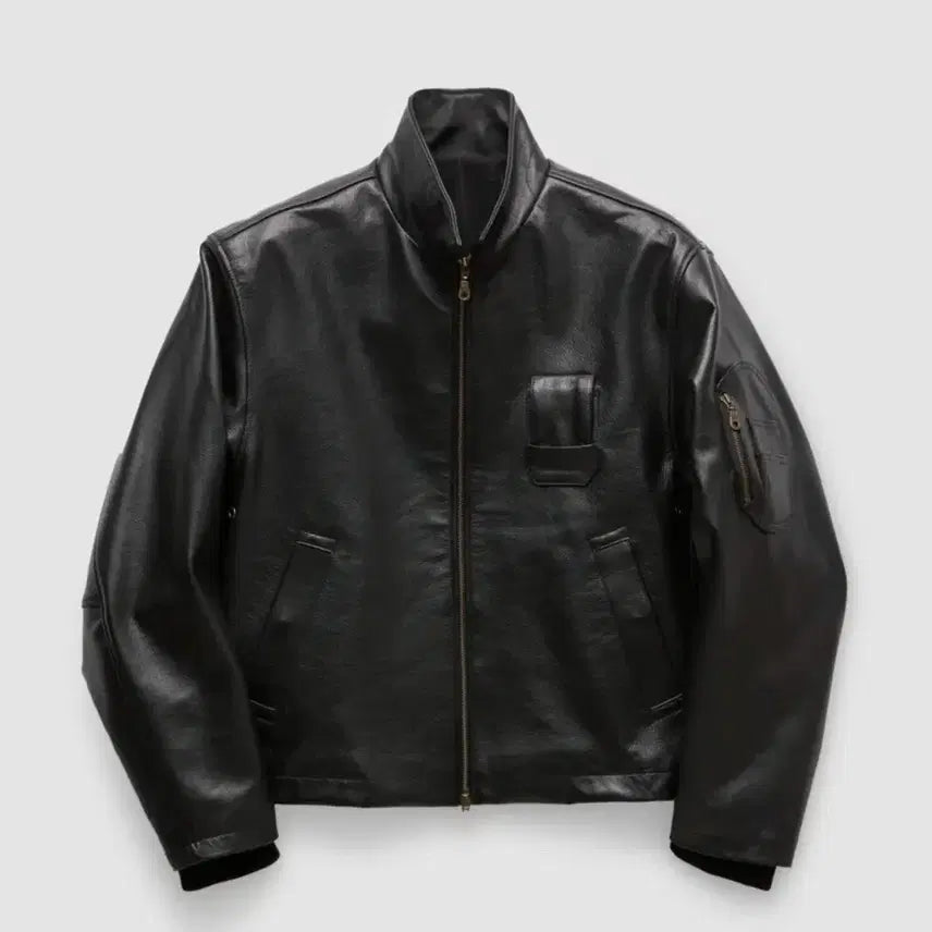 [BUNJANG] Cour Goat Skin Pilot Leather Jumper / 쿠어 고트 스킨 파일럿 레더 점퍼 Sszie