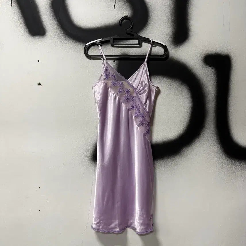 [BUNJANG] Vintage Lavender Lace Long Slip Dress / VTG 빈티지 연보라 레이스 롱 슬립