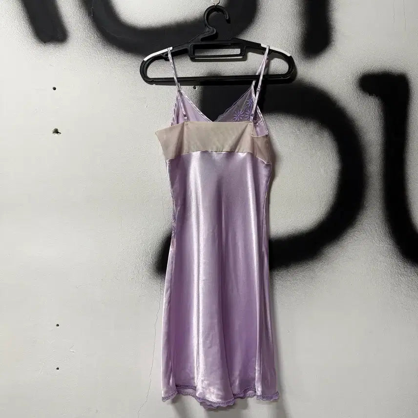 [BUNJANG] Vintage Lavender Lace Long Slip Dress / VTG 빈티지 연보라 레이스 롱 슬립