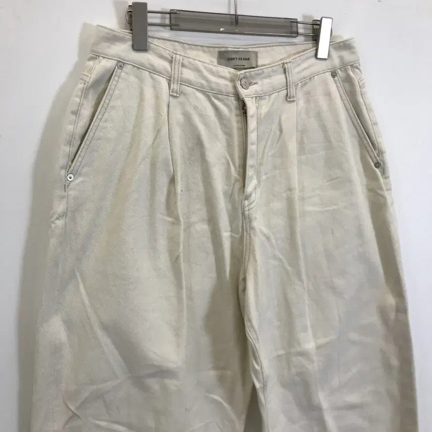 [BUNJANG] 86 Road One-Tuck Wide Cream Jeans / 86로드 원턱 와이드 크림진 [32인치]