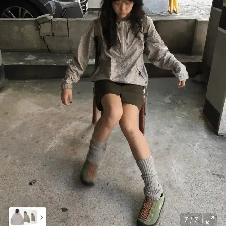 [BUNJANG] DUOOMIO CHECK LIGHT ANORAK [BEIGE] / 뚜오미오 CHECK LIGHT ANORAK [BEIGE]