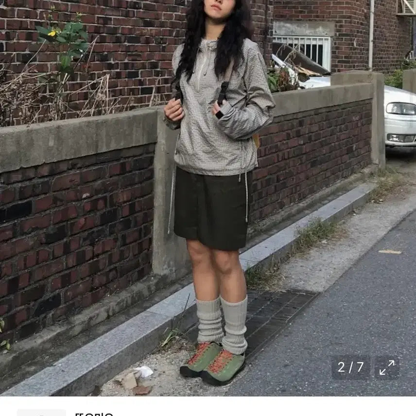 [BUNJANG] DUOOMIO CHECK LIGHT ANORAK [BEIGE] / 뚜오미오 CHECK LIGHT ANORAK [BEIGE]