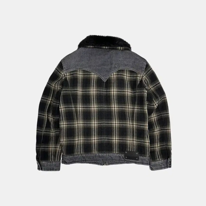 [BUNJANG] Buckaroo Vintage Check Sherpa Jacket / 버커루 buckaroo 빈티지 체크 쉐르파 자켓