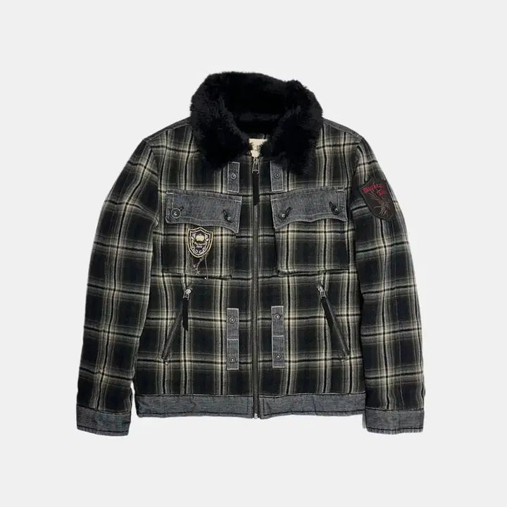 [BUNJANG] Buckaroo Vintage Check Sherpa Jacket / 버커루 buckaroo 빈티지 체크 쉐르파 자켓