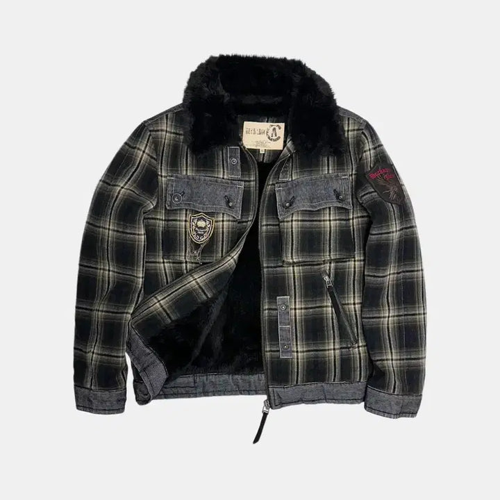 [BUNJANG] Buckaroo Vintage Check Sherpa Jacket / 버커루 buckaroo 빈티지 체크 쉐르파 자켓