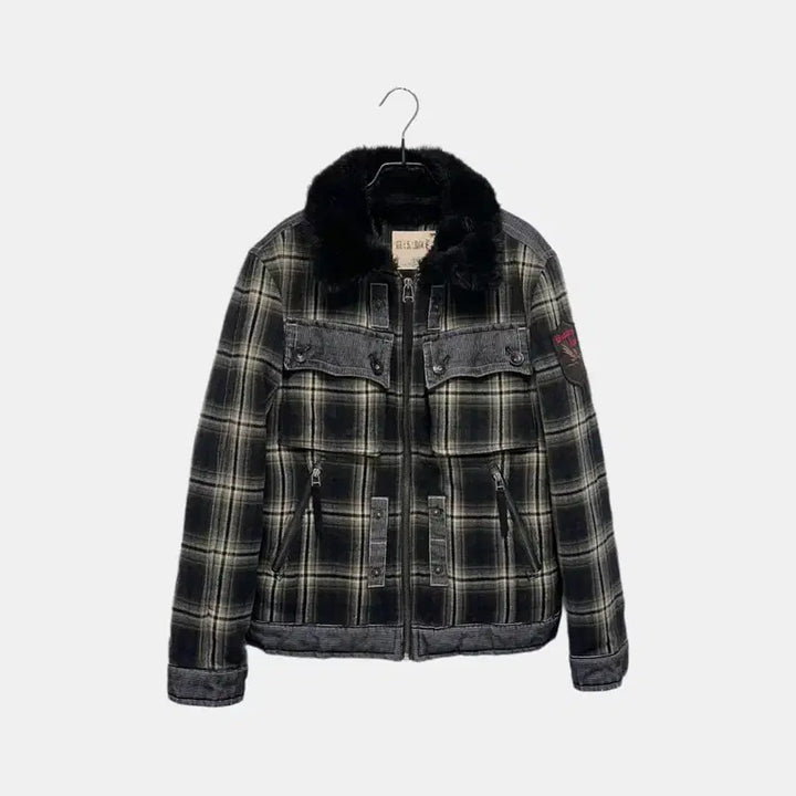 [BUNJANG] Buckaroo Vintage Check Sherpa Jacket / 버커루 buckaroo 빈티지 체크 쉐르파 자켓