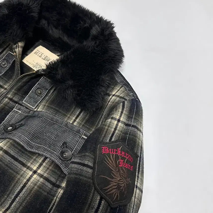 [BUNJANG] Buckaroo Vintage Check Sherpa Jacket / 버커루 buckaroo 빈티지 체크 쉐르파 자켓