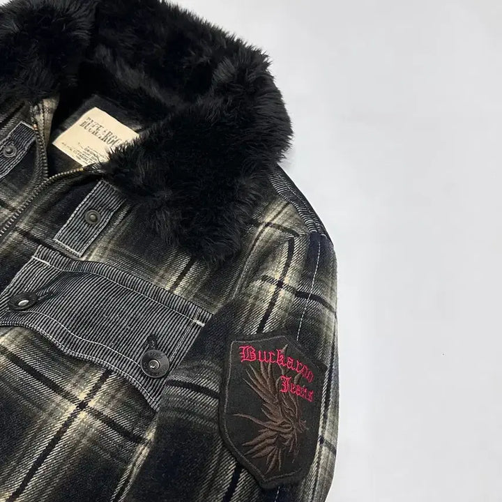 [BUNJANG] Buckaroo Vintage Check Sherpa Jacket / 버커루 buckaroo 빈티지 체크 쉐르파 자켓