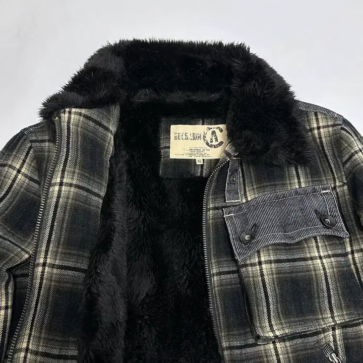 [BUNJANG] Buckaroo Vintage Check Sherpa Jacket / 버커루 buckaroo 빈티지 체크 쉐르파 자켓