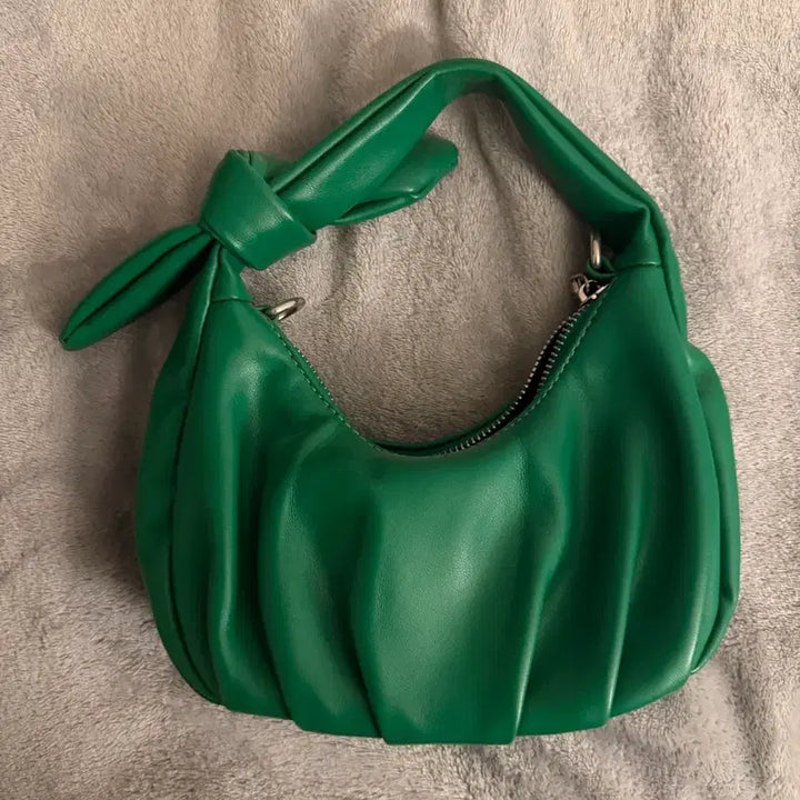 [BUNJANG] Green Shirring Mini Bag / Y2K 그린 셔링 호보백 미니 숄더백