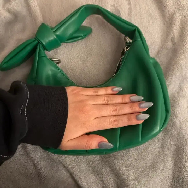 [BUNJANG] Green Shirring Mini Bag / Y2K 그린 셔링 호보백 미니 숄더백