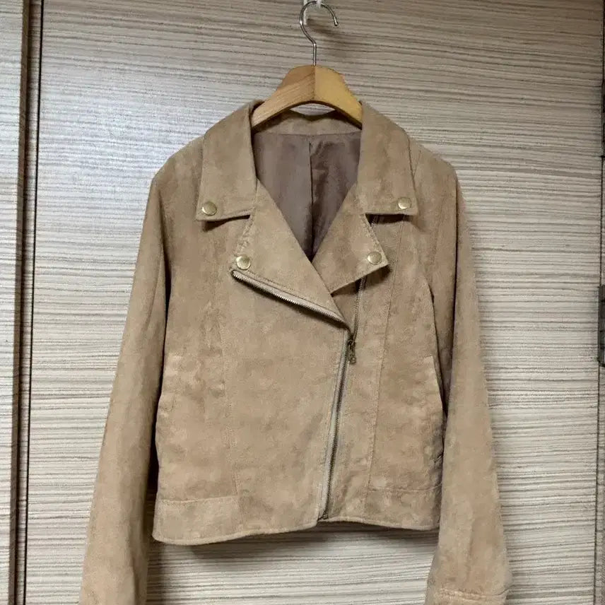 [BUNJANG] Suede Rider Jacket Beige / 스웨이드 라이더 자켓 베이지