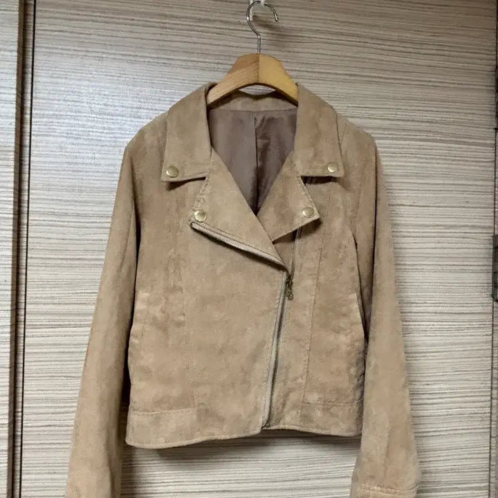 [BUNJANG] Suede Rider Jacket Beige / 스웨이드 라이더 자켓 베이지