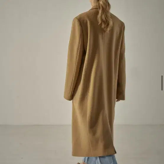 [BUNJANG] Facade Pattern Cashmere Minimal Coat Beige / 파사드패턴 캐시미어 미니멀 코트 새상품