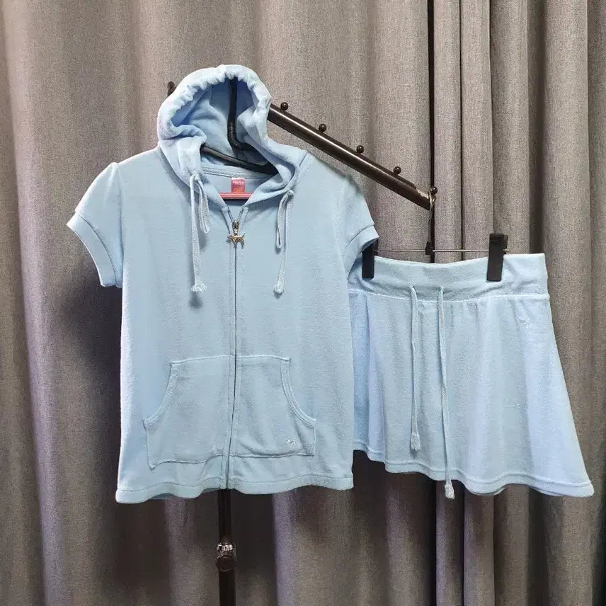 [BUNJANG] High Teen Blue Taeri Two-Piece Set / 하이틴 블루 태리 투피스셋업