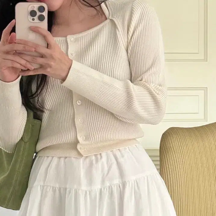 [BUNJANG] LEBANE Ivory Knit Cardigan / 니트가디건