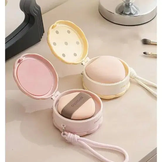 [BUNJANG] Yellow Cushion Air Puff Case / 쿠션 에어 퍼프 케이스 보관함 옐로우