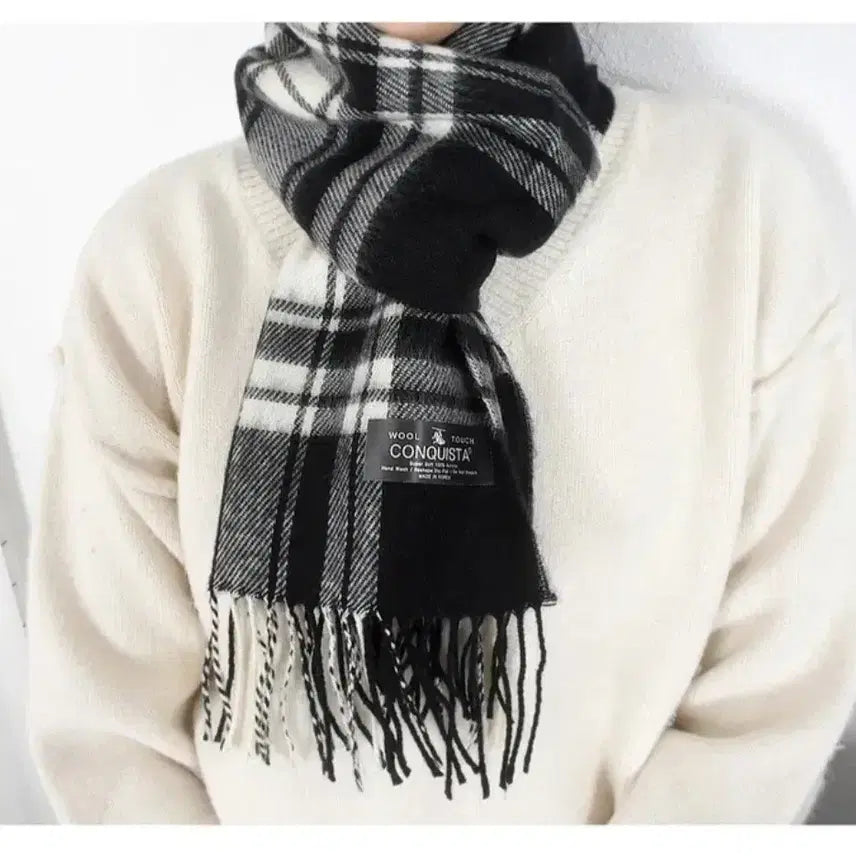 [BUNJANG] Ablie Checkered Muffler / 목도리 커플 우정 체크 머플러 에이블리