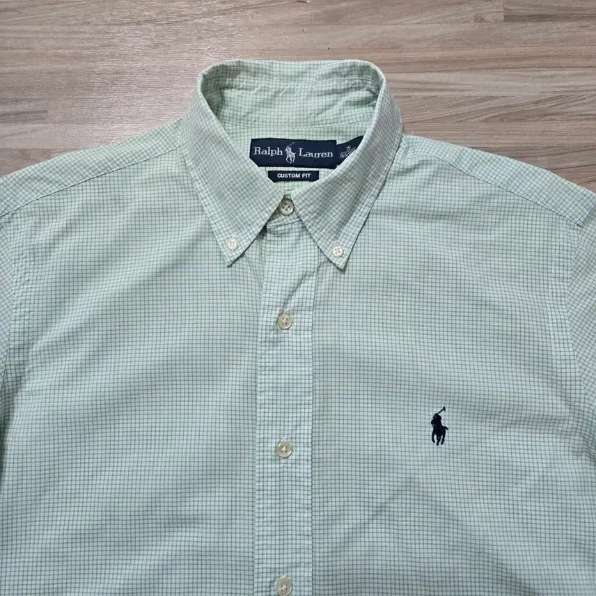 [BUNJANG] Polo Ralph Lauren Gingham Check Shirt Mint / 95~100) 폴로 랄프로렌 긴팔 깅엄 체크 셔츠 민트