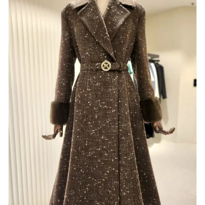 [BUNJANG] MOJO.S.FINE Mink Sleeve Trimmed Coat - Size 55 / 새상품) 모조에스핀 밍크소매 코트 55