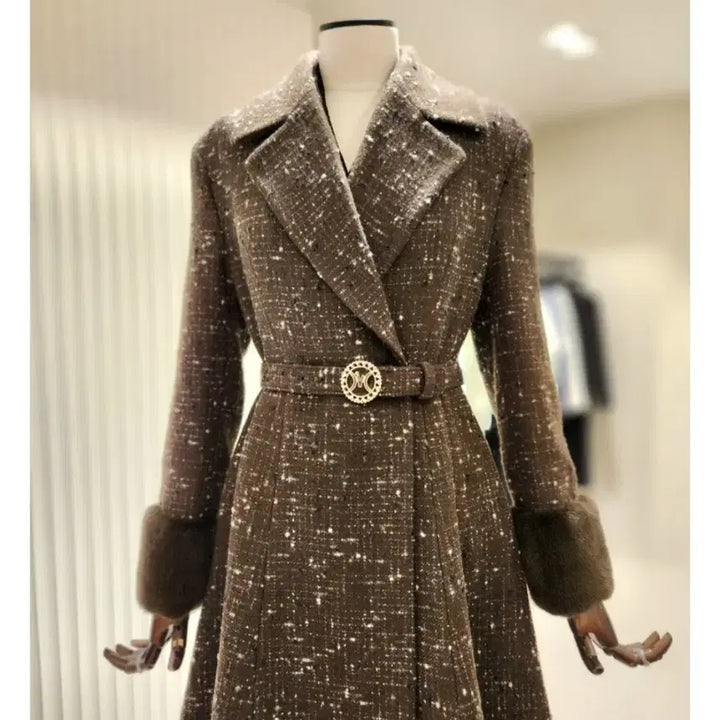 [BUNJANG] MOJO.S.FINE Mink Sleeve Trimmed Coat - Size 55 / 새상품) 모조에스핀 밍크소매 코트 55