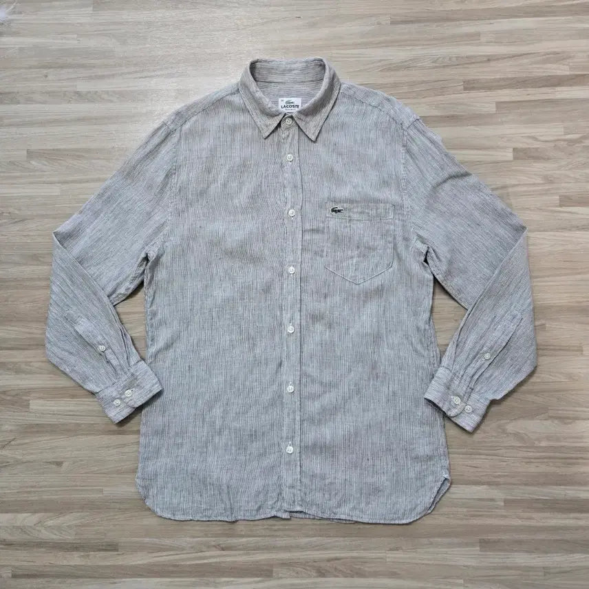 [SOLD OUT] 90) 라코스테 린넨 스트라이프 긴팔 셔츠