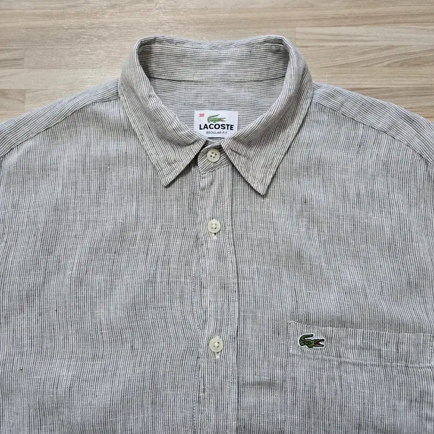 [SOLD OUT] 90) 라코스테 린넨 스트라이프 긴팔 셔츠