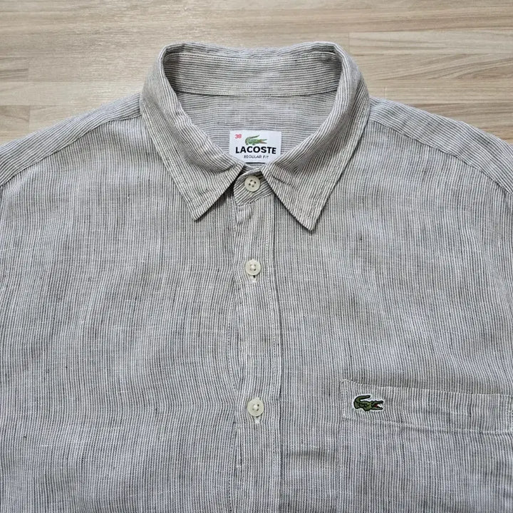 [SOLD OUT] 90) 라코스테 린넨 스트라이프 긴팔 셔츠