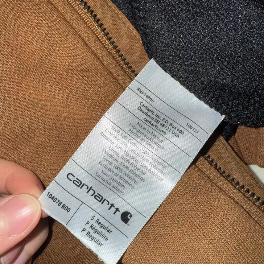 [BUNJANG] Carhartt Thermal Hooded Zip-Up Brown S / 칼하트 써멀 후드집업 브라운 S