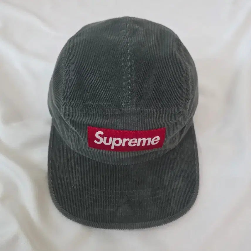 [BUNJANG] Supreme Corduroy Camp Cap Grey / 슈프림 코듀로이 캠프캡 그레이