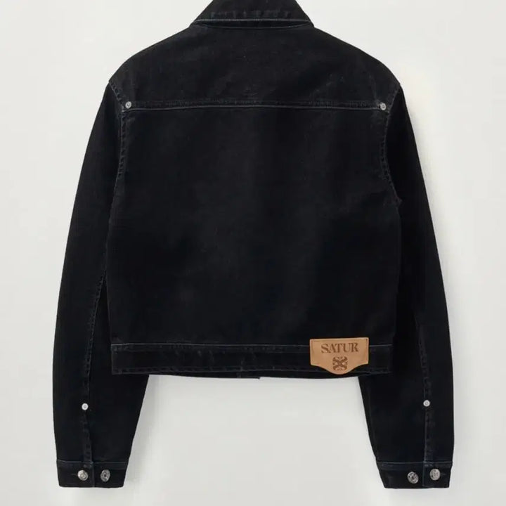 [BUNJANG] SATUR Black Denim Cropped Jacket WS Size / SATUR 블랙 데님 크롭 자켓