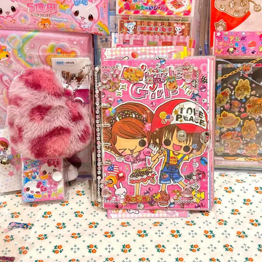 [BUNJANG] Heisei Retro Paper Diary Setup - Pink Gyaru Concept / [마지막 할인] 헤이세이 고전지류 다이어리 셋업 핑크 갸루 컨셉