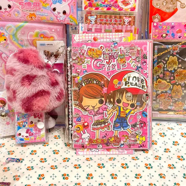 [BUNJANG] Heisei Retro Paper Diary Setup - Pink Gyaru Concept / [마지막 할인] 헤이세이 고전지류 다이어리 셋업 핑크 갸루 컨셉