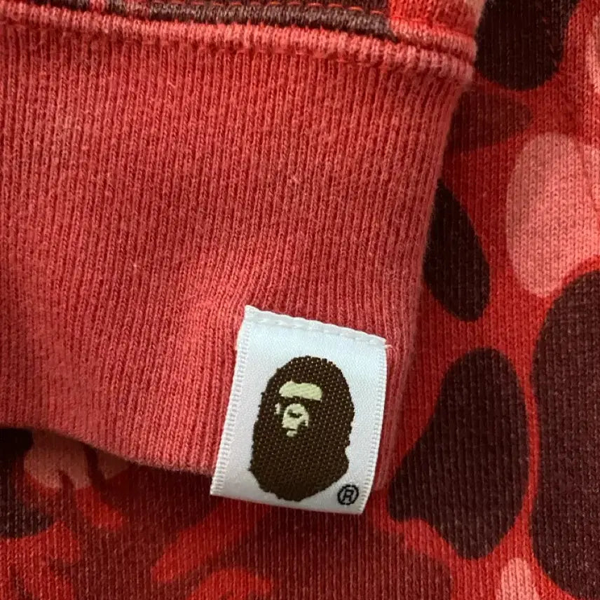 [BUNJANG] A Bathing Ape Fire Camo Red Full Zip Hoodie / og 베이프 불꽃카모 레드 후드집업