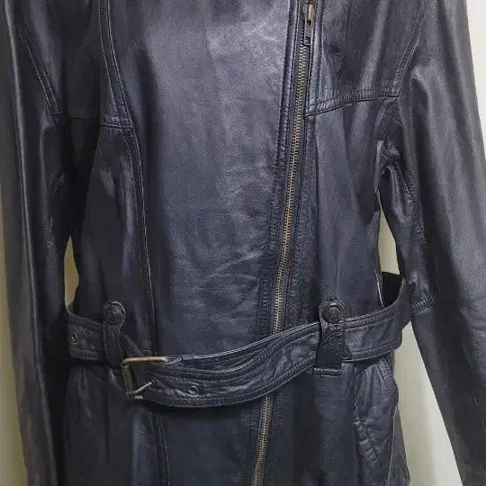 [SOLD OUT] 블랙 양가죽 벨트 코트 L
