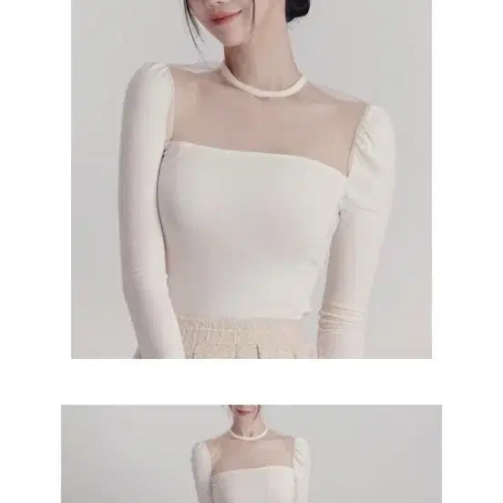 [SOLD OUT] 이부베 레이디 시스루 티 아이보리