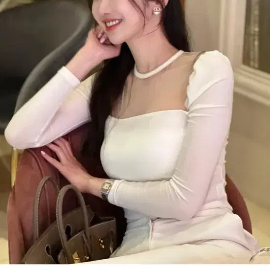 [SOLD OUT] 이부베 레이디 시스루 티 아이보리