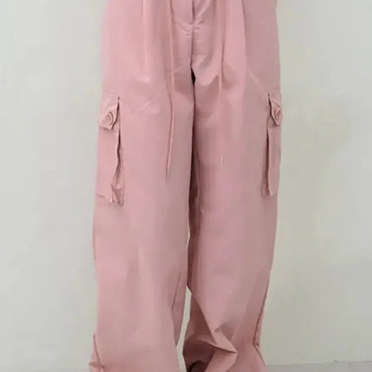 [BUNJANG] Pink Cargo String Two-Way Pants / 핑크 바스락 카고 스트링 투웨이 팬츠