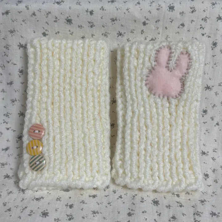 [BUNJANG] Handmade Knitted Rabbit Hand Warmer / [핸드메이드] 뜨개 토끼 장갑 핸드워머