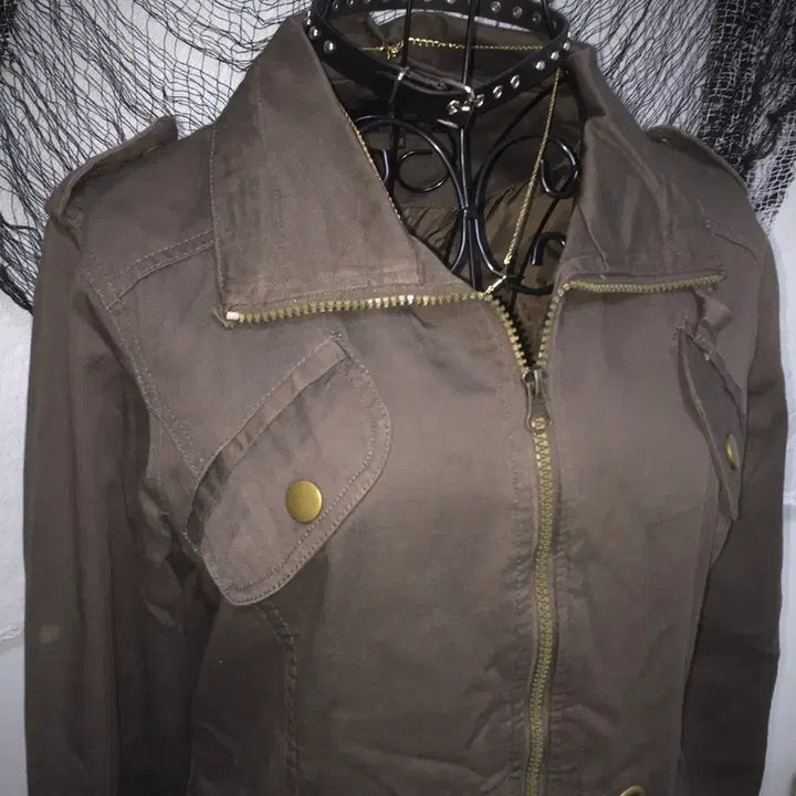 [SOLD OUT] grunge y2k gold button brown jacket