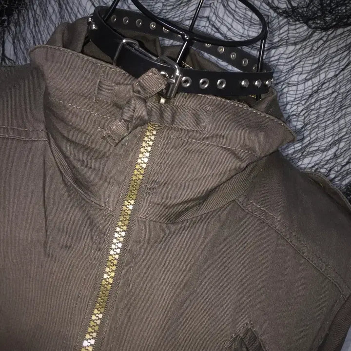 [SOLD OUT] grunge y2k gold button brown jacket
