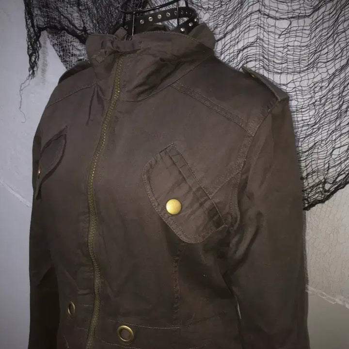 [SOLD OUT] grunge y2k gold button brown jacket