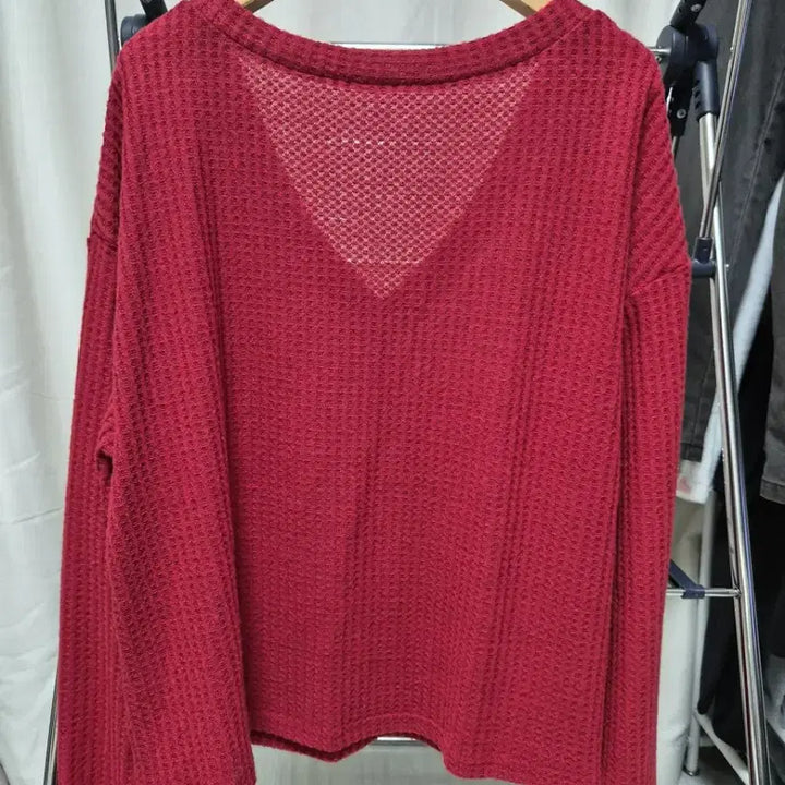 [BUNJANG] V-Neck Knit Red Sweater / 브이넥 니트 레드