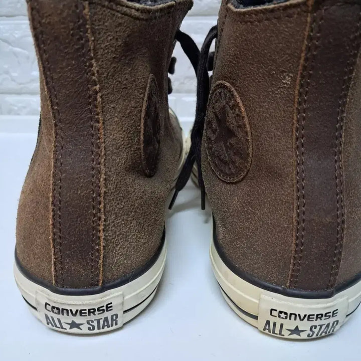 [BUNJANG] Converse All Star Brown Leather High-Top Sneakers / 컨버스 올스타 브라운 하이탑 260