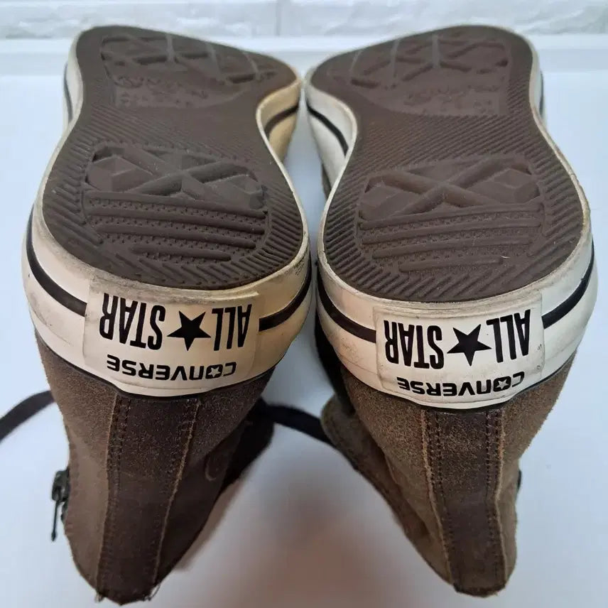 [BUNJANG] Converse All Star Brown Leather High-Top Sneakers / 컨버스 올스타 브라운 하이탑 260