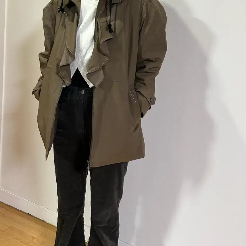[BUNJANG] Unbranded Olive Green Khaki Field Jacket / (새상품) 후드 카키올리브색 야상 점퍼