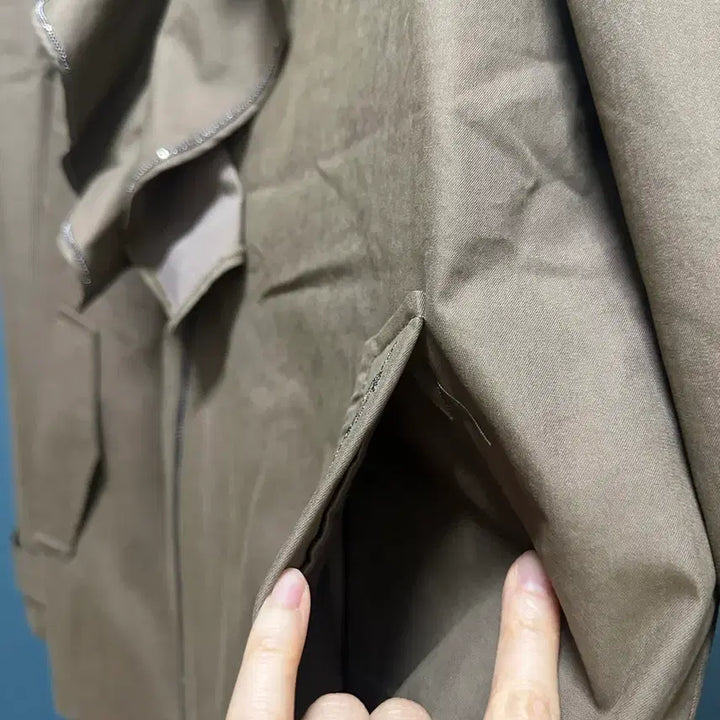 [BUNJANG] Unbranded Olive Green Khaki Field Jacket / (새상품) 후드 카키올리브색 야상 점퍼