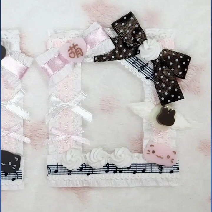 [SOLD OUT] 쇼콜라봉봉 레이스탑꾸 포카홀더 데코덴탑꾸 탑로더 분홍냥